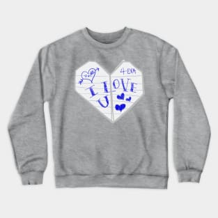 folded heart love note Crewneck Sweatshirt